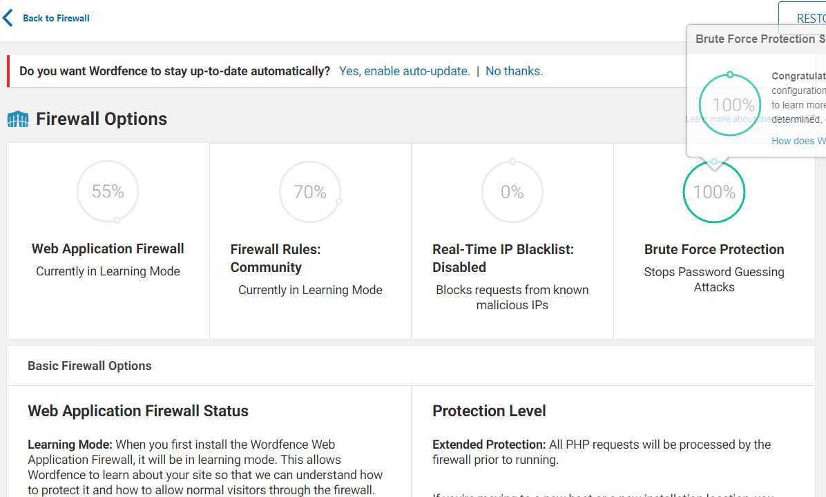 configuration de wordfence