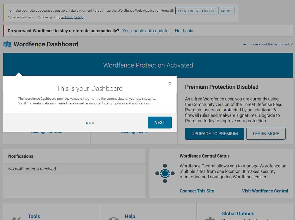 mode d'apprentissage wordfence