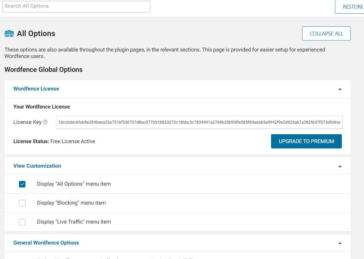 meilleurs paramètres pour wordfence